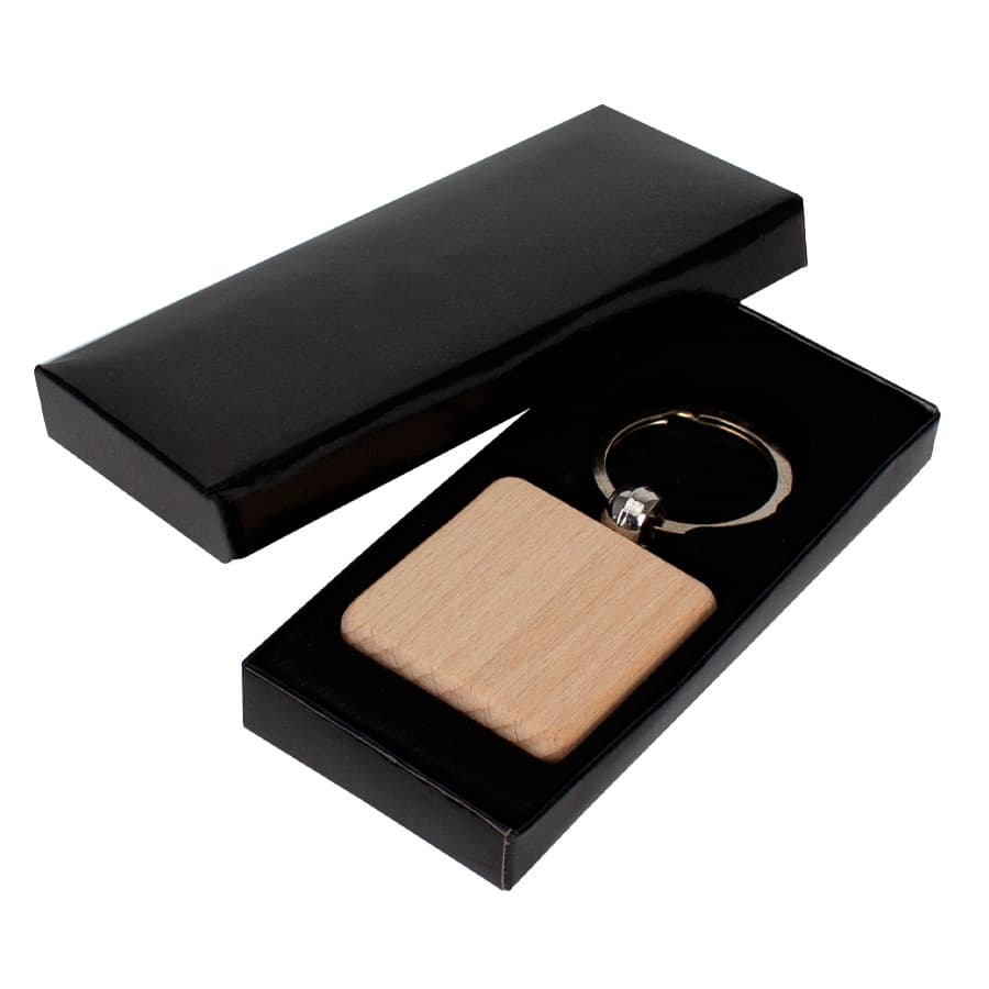 Llavero Cuadrado de Madera 3