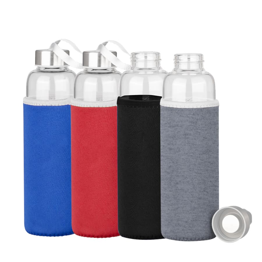 Botella Vidrio Borosilicato con Funda 580cc
