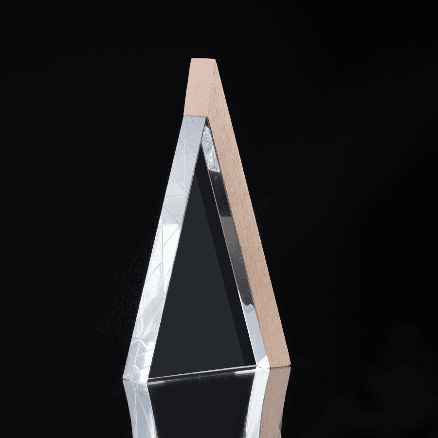 Trofeo Galvano de Madera y Cristal «Triangle» 3