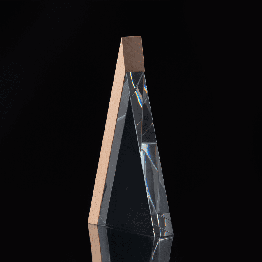 Trofeo Galvano de Madera y Cristal «Triangle» 4